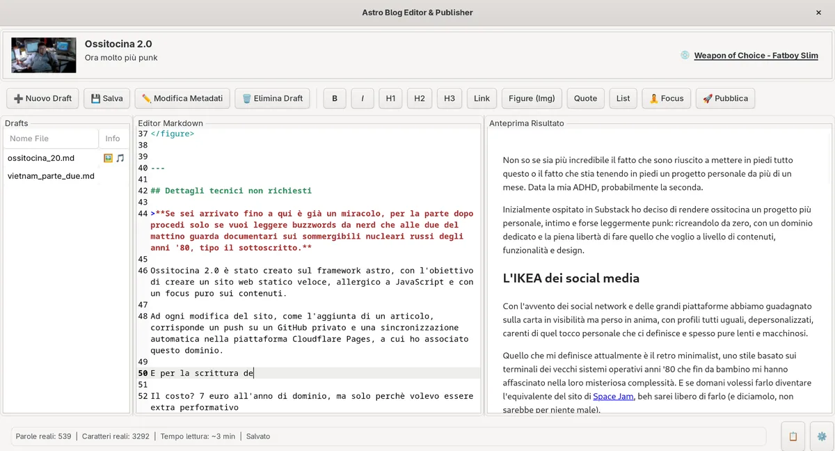 Il mio piccolo tool per la creazione di articoli